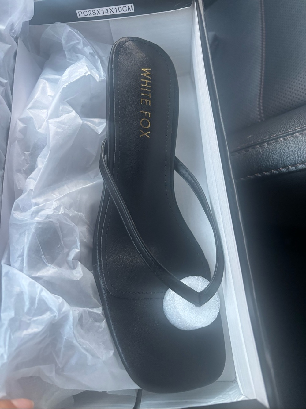 Square toe kitten heel WHITE FOX